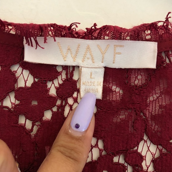 Wayf Say It Out Loud Lace Dress Garnet Red Size L - Picture 3 of 9